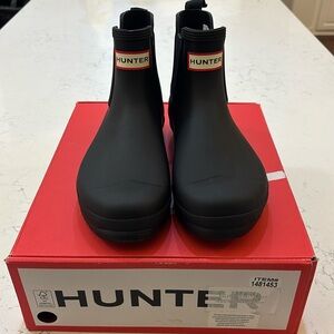 Genuine Hunter Original Chelsea Women's Waterproof Rain Boots Black Size 8  ✨